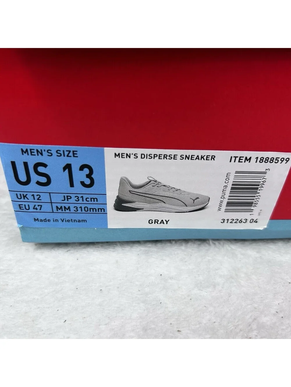 Puma Men's Disperse Sneaker Men's Size 13 Gray Performance Shoes New in Box